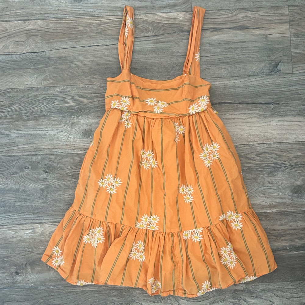 Urban outfitters orange floral sundress size extra small XS